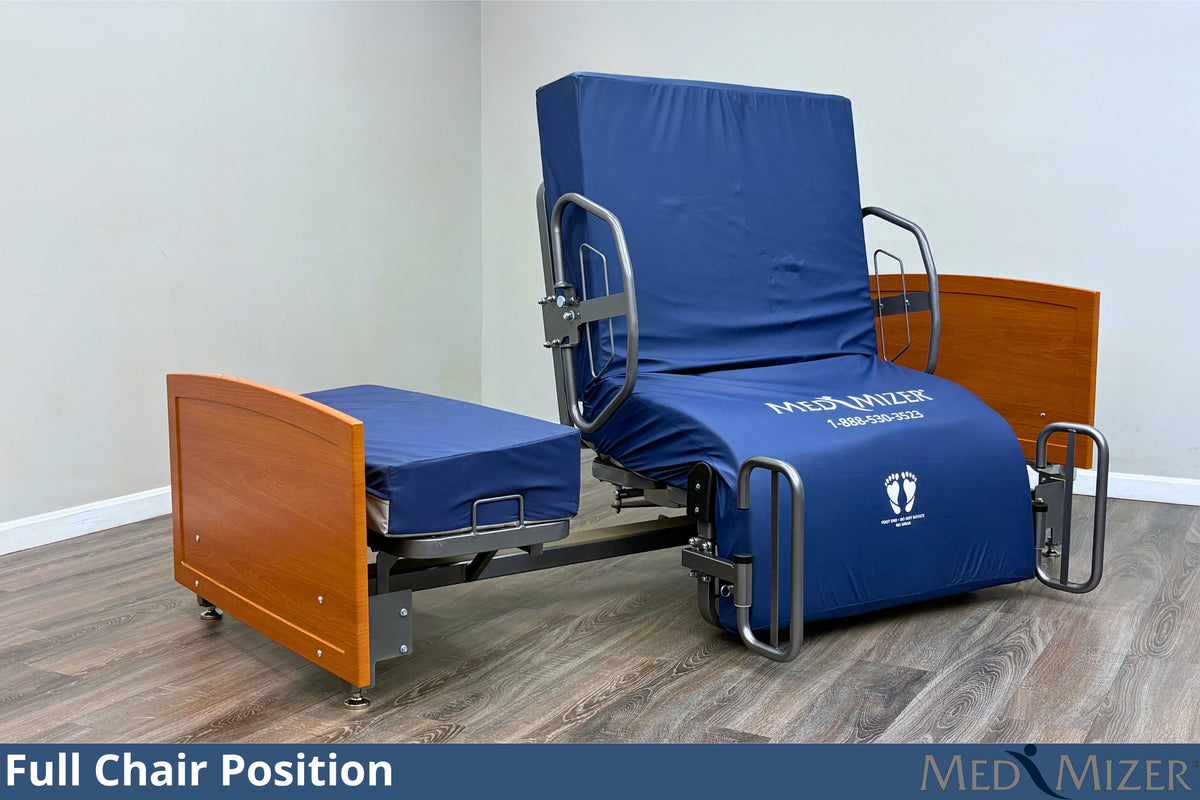 OneButtonSafeTurn Chair-Position Bed Exit ActiveCare Fixed bed rotated into SafeTurn chair position for safe feet-first bed exit